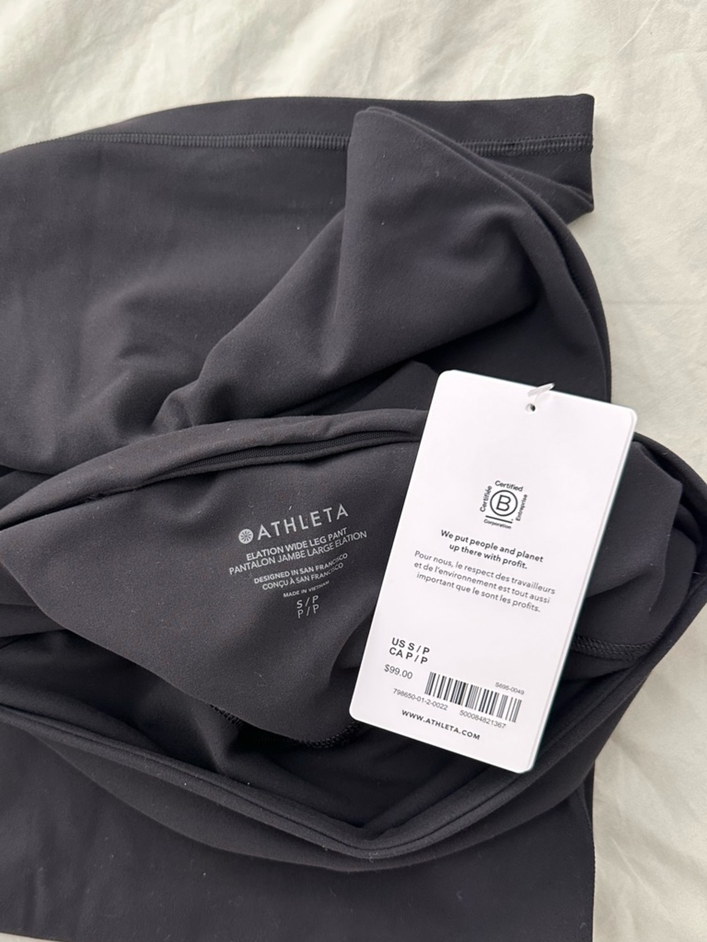 NWT Athleta Black Elation Wide Leg Pant - Picture 5 of 5